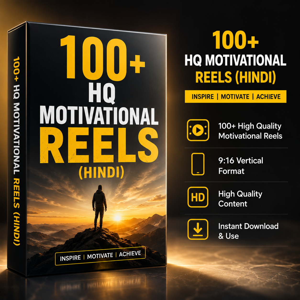 100+ HQ Motivational Reels (Hindi) – Premium Viral Content Pack
