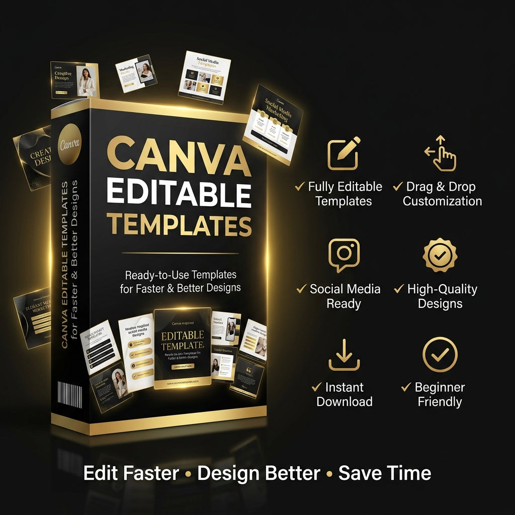 Canva Editable Templates Pack – Drag & Drop Ready-to-Use Professional Designs