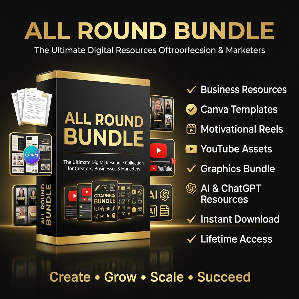 All Round Digital Resource Bundle – Canva Templates, Reels, AI & Marketing Assets