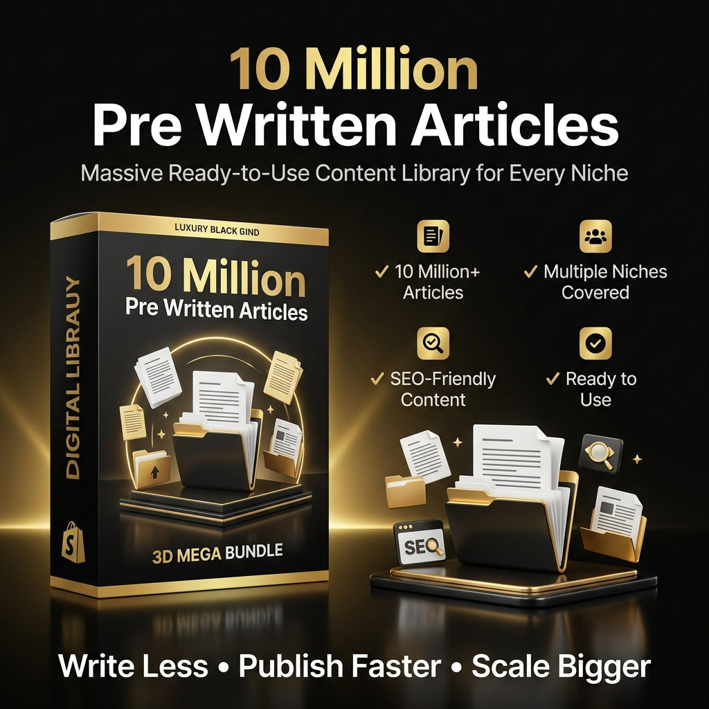 10 Million+ Pre-Written Articles Bundle – SEO-Friendly Ready-to-Use Content Library