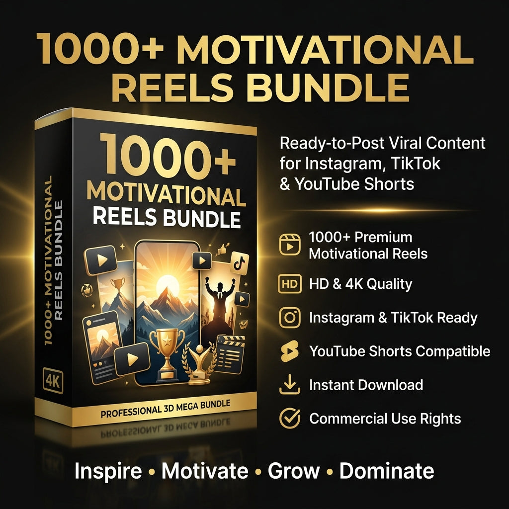1000+ Motivational Reels Mega Bundle – Ready-to-Post Viral Video Content Pack