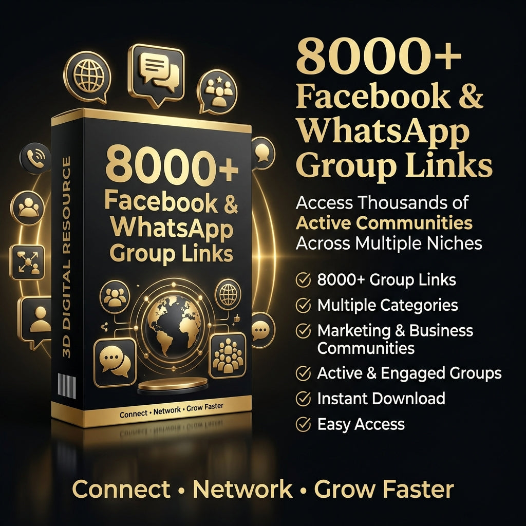 8000+ Facebook & WhatsApp Group Links – Active Marketing & Business Communities Pack