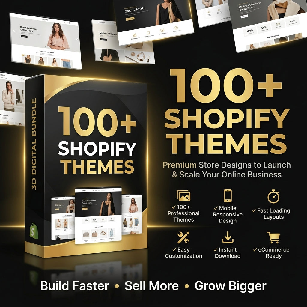 100+ Shopify Themes Mega Pack – Premium Responsive Store Designs for eCommerce