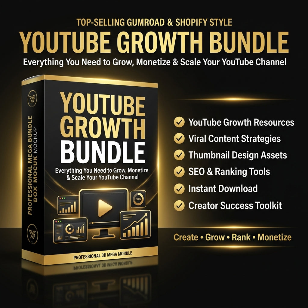 YouTube Mastery Growth Bundle – Creator Assets, Thumbnail Designs & Content Tools