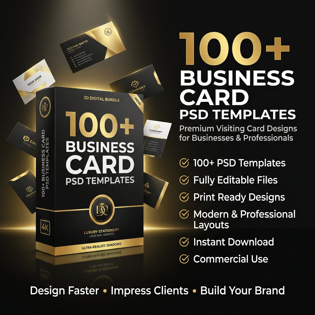 100+ Business Card PSD Templates – Premium Visiting Card Design Bundle