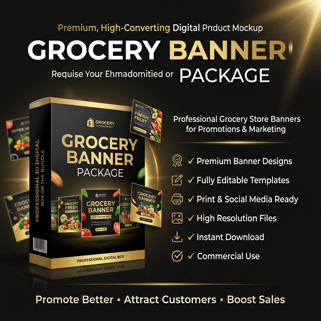 Grocery Banner Package – Professional Store Promotion Templates