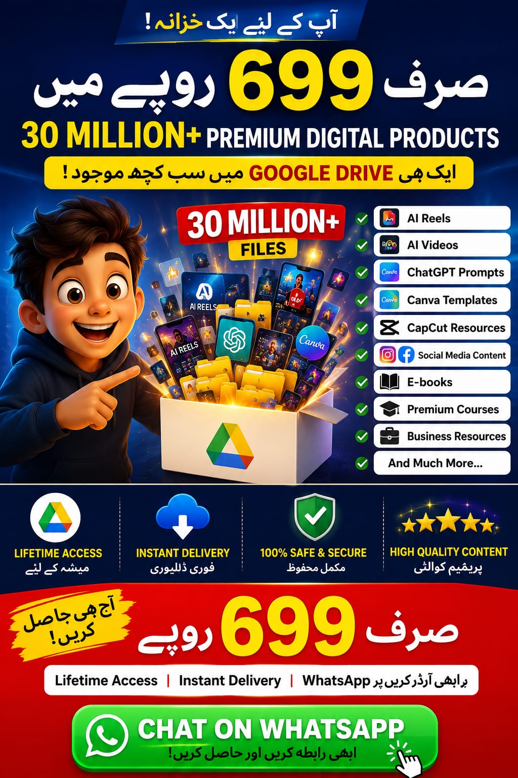 30 Million+ Premium Digital Products Bundle | AI Tools, Canva Templates, ChatGPT Prompts, E-books & Courses | Lifetime Google Drive Access